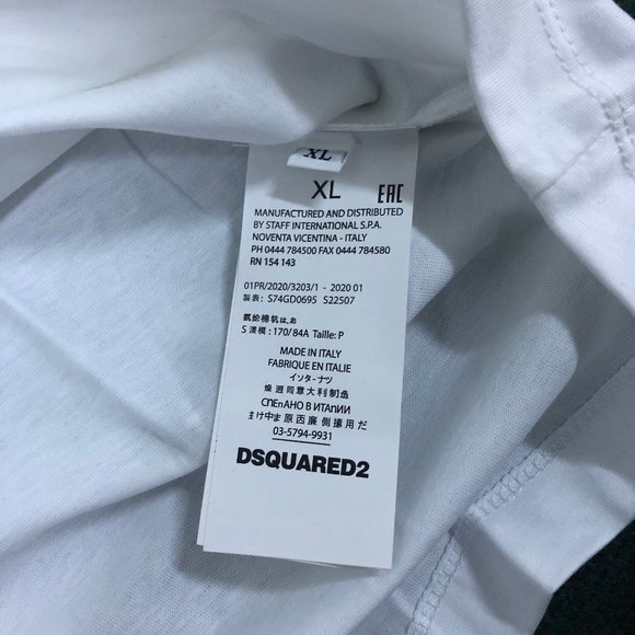 Dsquared Men Chest Printed White T-Shirt